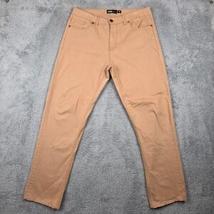 Barbell Apparel Pant Mens 34x30 Tan Slim Athletic Fit Stretch Chino Khaki Casual